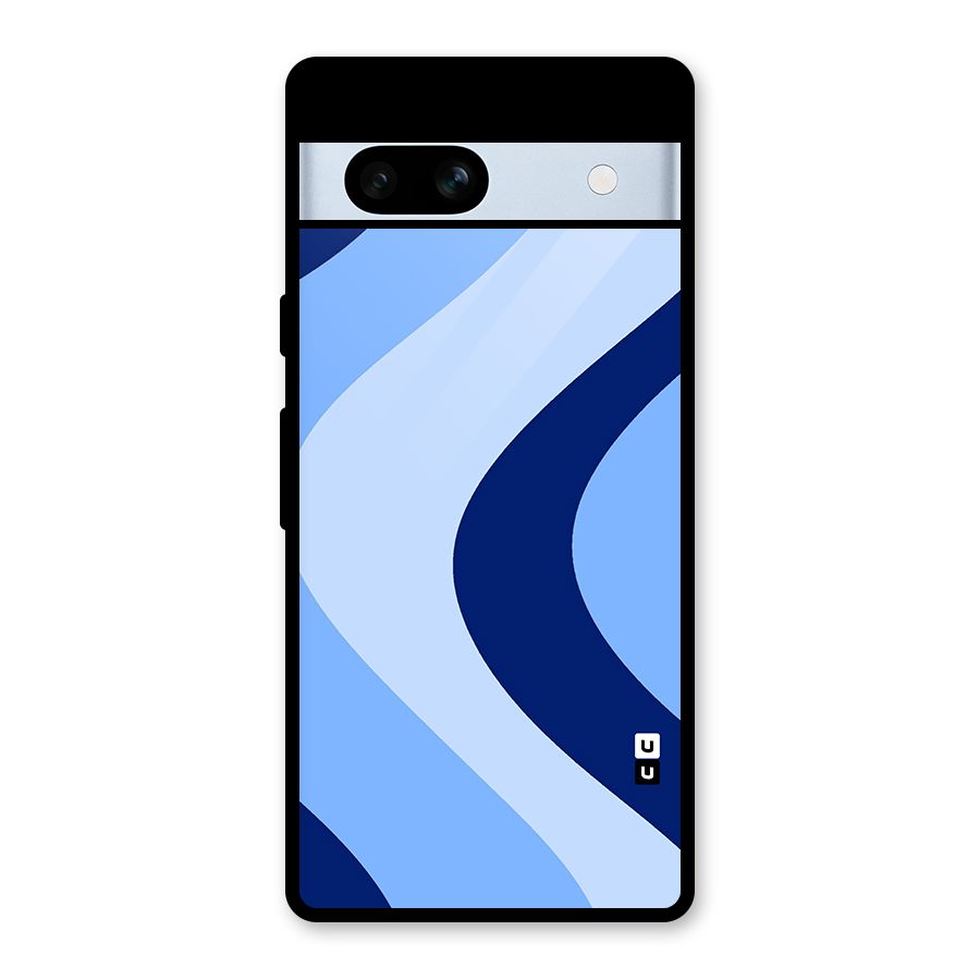 Blue Shade Curves Glass Back Case for Google Pixel 7a