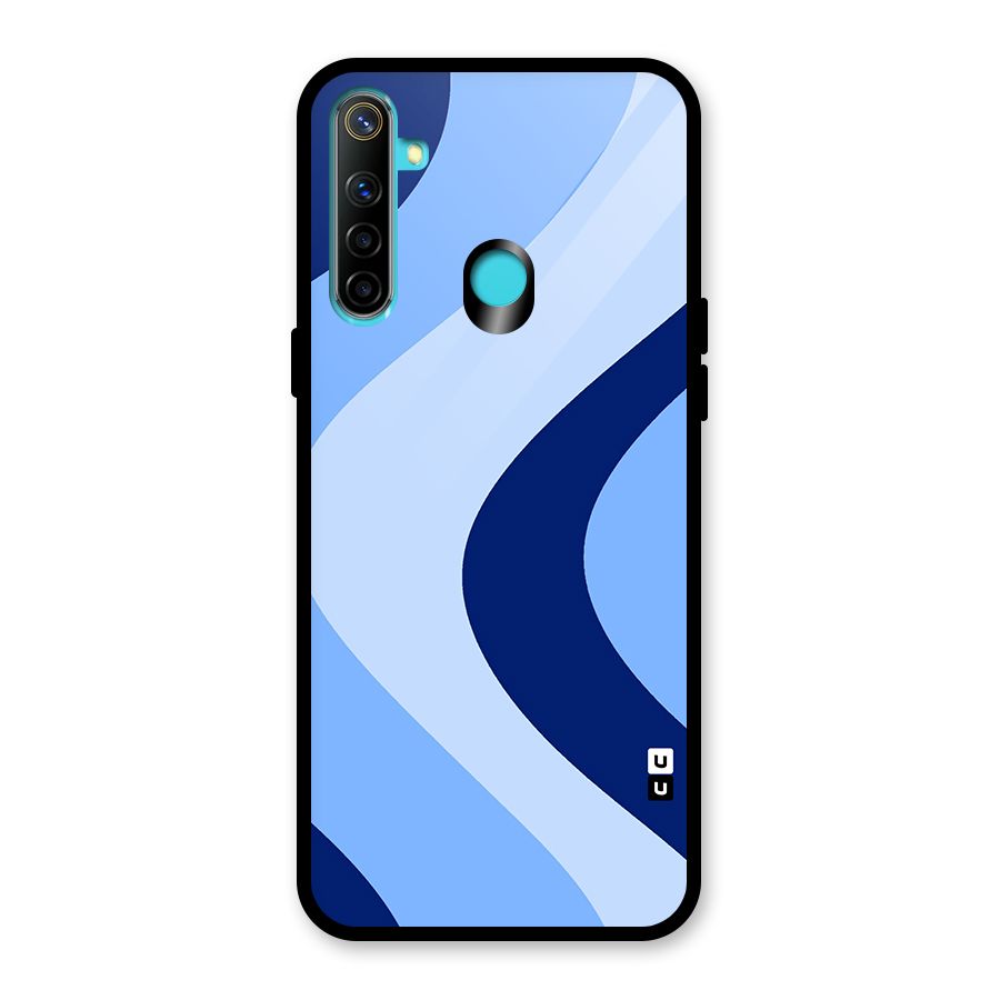 Blue Shade Curves Glass Back Case for Realme 5