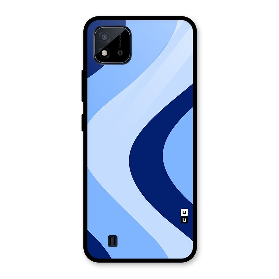 Blue Shade Curves Glass Back Case for Realme C11 2021