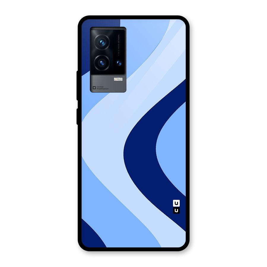 Blue Shade Curves Glass Back Case for iQOO 9 5G