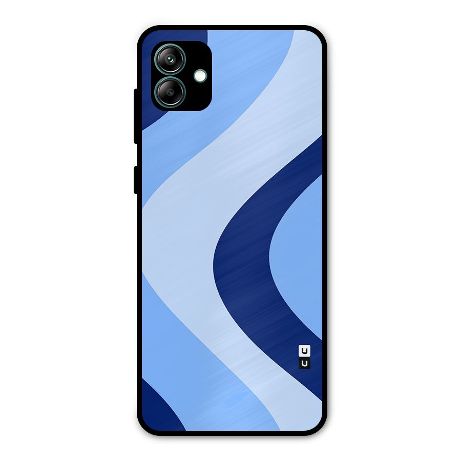 Blue Shade Curves Metal Back Case for Galaxy A04