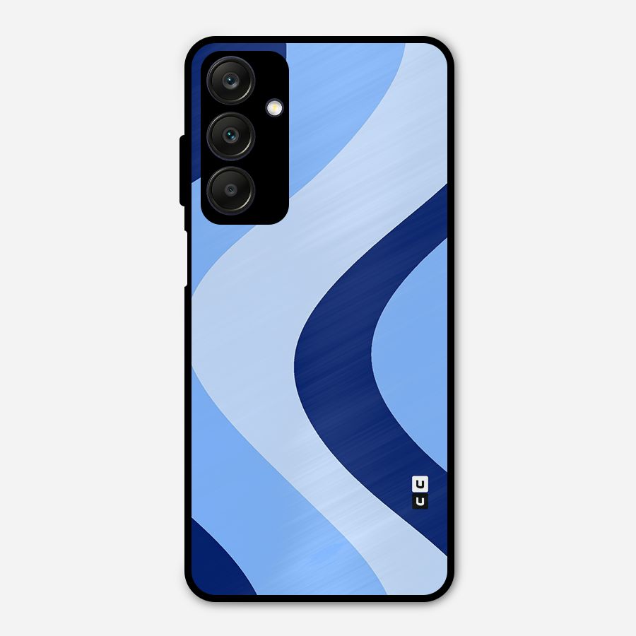Blue Shade Curves Metal Back Case for Galaxy A25 5G