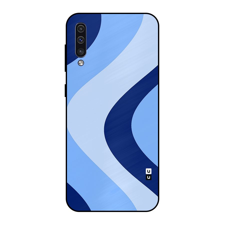 Blue Shade Curves Metal Back Case for Galaxy A30s