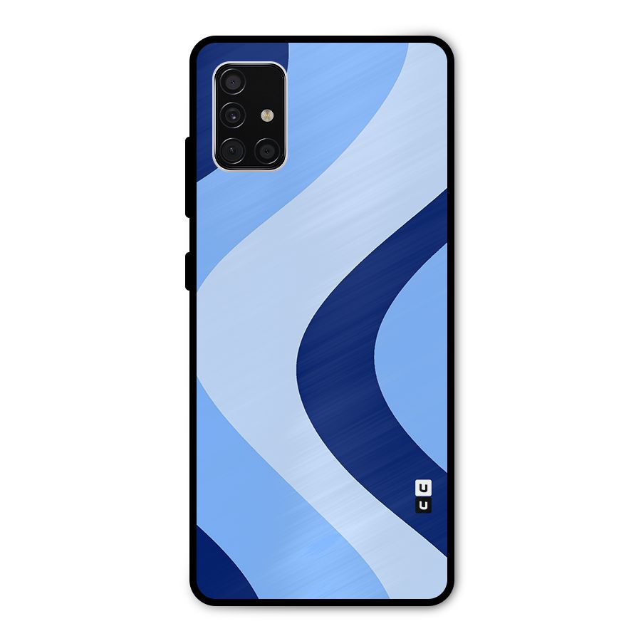 Blue Shade Curves Metal Back Case for Galaxy A51