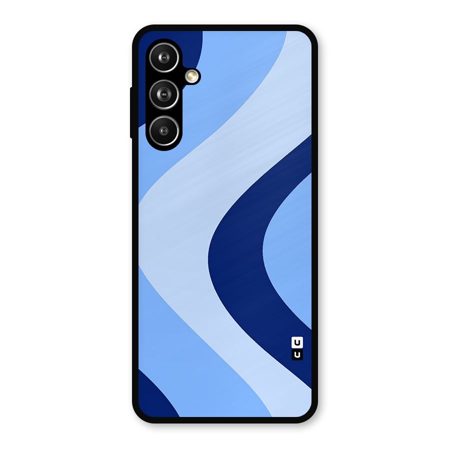 Blue Shade Curves Metal Back Case for Galaxy F54