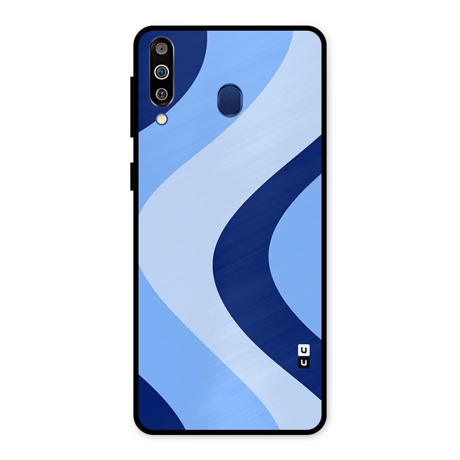 Blue Shade Curves Metal Back Case for Galaxy M30
