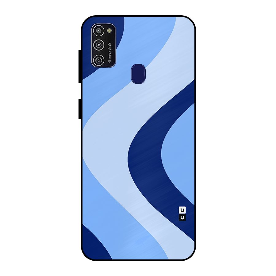 Blue Shade Curves Metal Back Case for Galaxy M30s