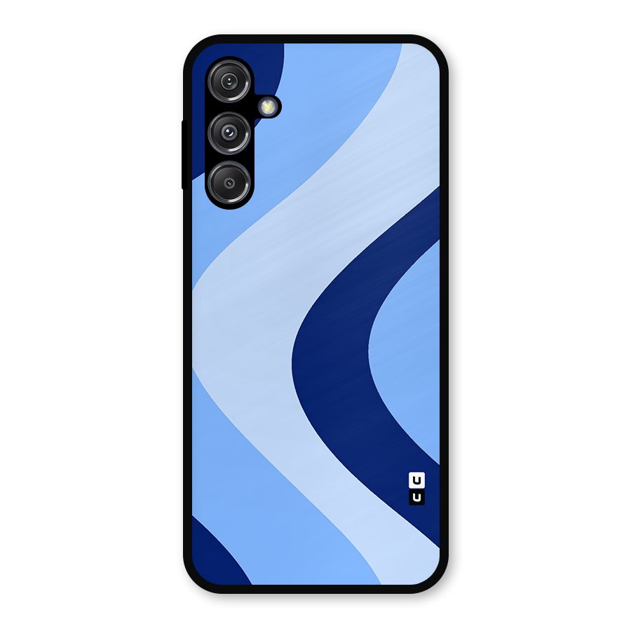 Blue Shade Curves Metal Back Case for Galaxy M34 5G