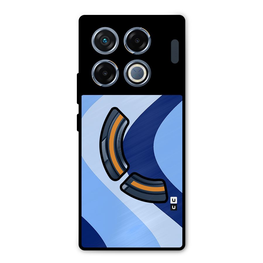 Blue Shade Curves Metal Back Case for Infinix GT 20 Pro