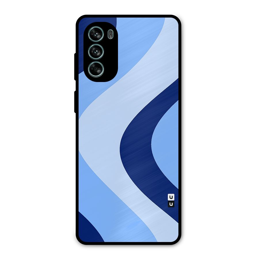 Blue Shade Curves Metal Back Case for Moto G62