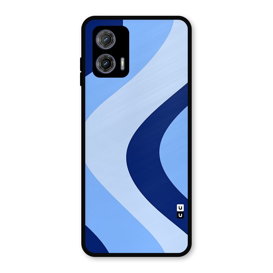 Blue Shade Curves Metal Back Case for Moto G73