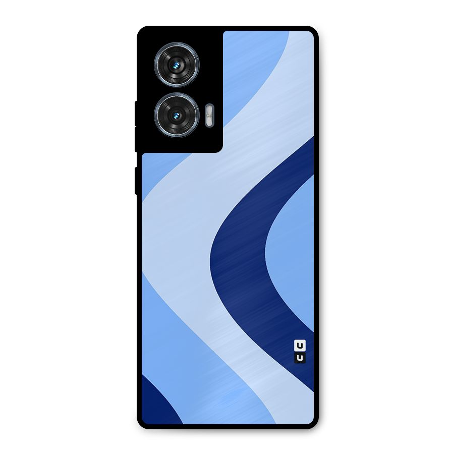 Blue Shade Curves Metal Back Case for Motorola Edge 50 Fusion