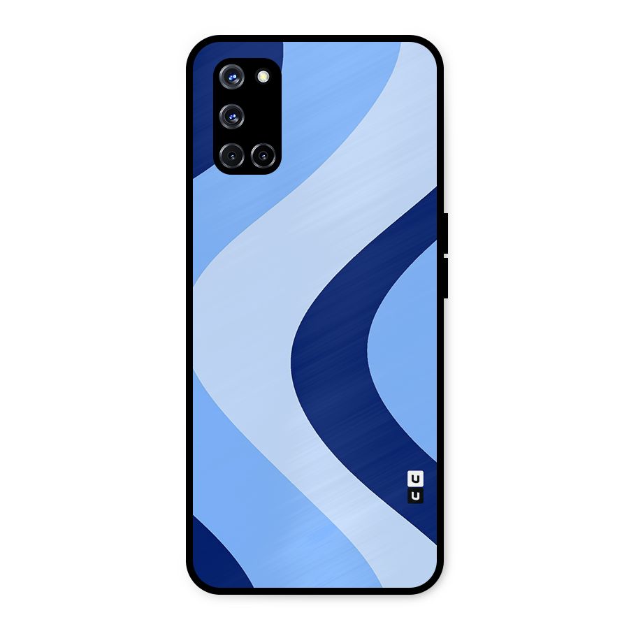 Blue Shade Curves Metal Back Case for Oppo A52