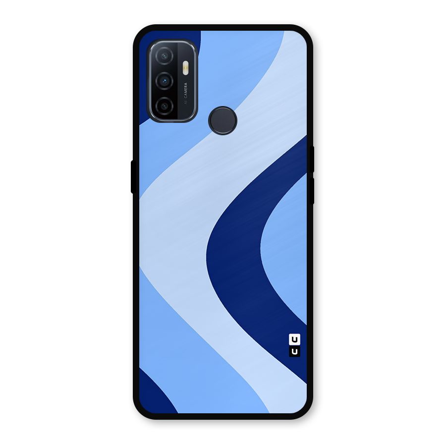 Blue Shade Curves Metal Back Case for Oppo A53