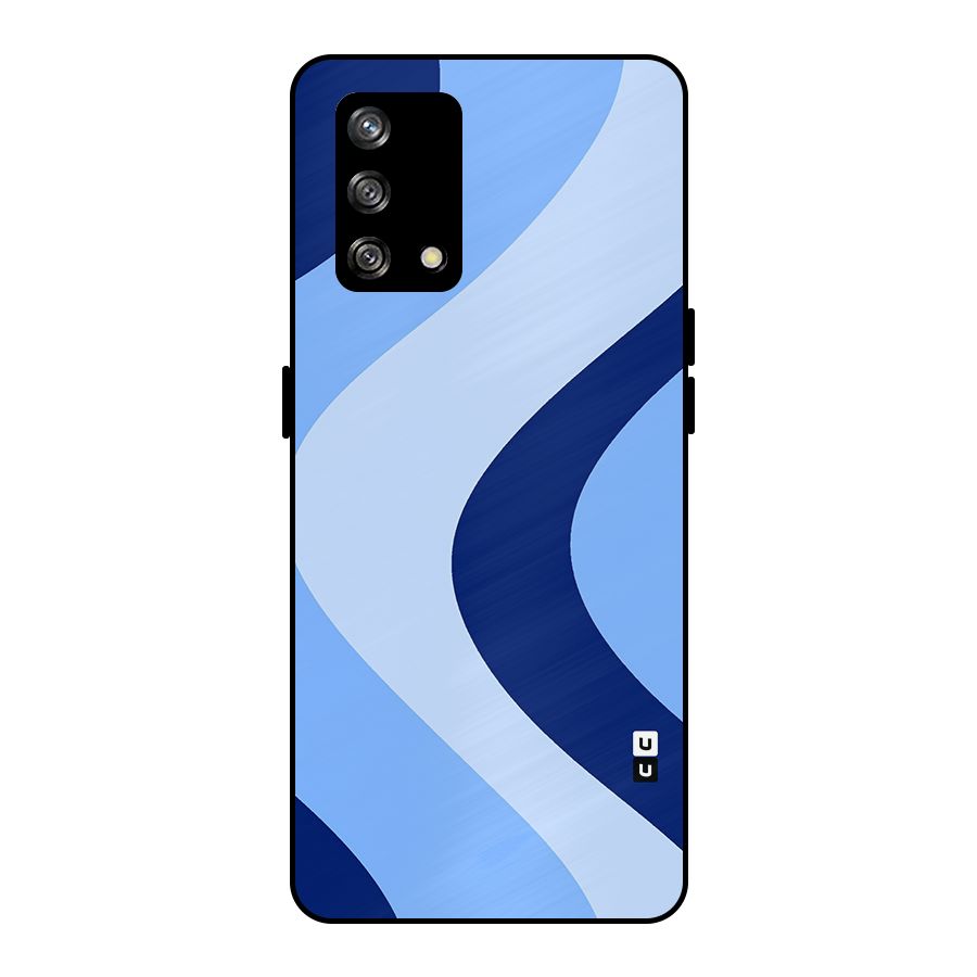 Blue Shade Curves Metal Back Case for Oppo F19
