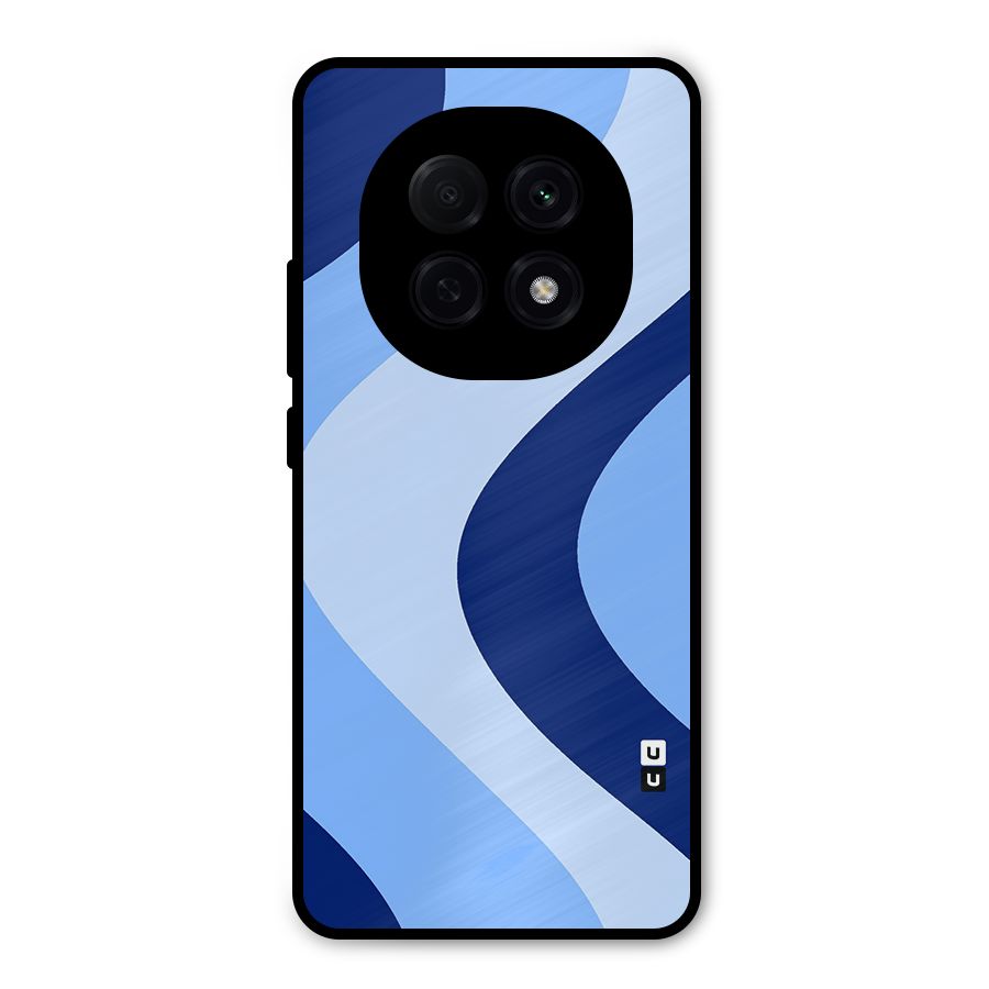 Blue Shade Curves Metal Back Case for Oppo F29 Pro