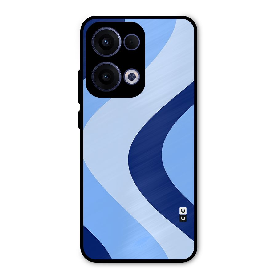 Blue Shade Curves Metal Back Case for Oppo Reno13