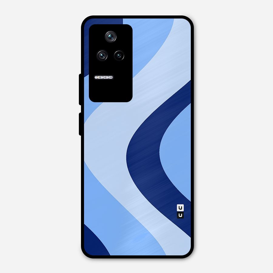 Blue Shade Curves Metal Back Case for Poco F4 5G