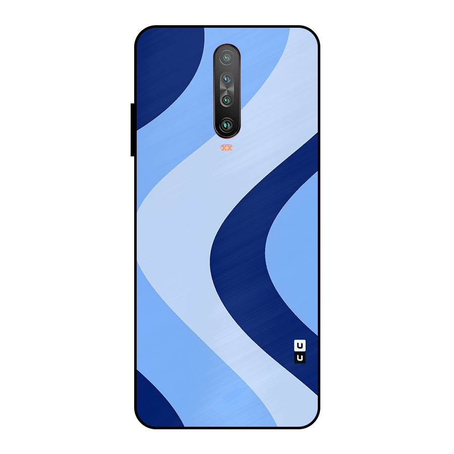 Blue Shade Curves Metal Back Case for Poco X2