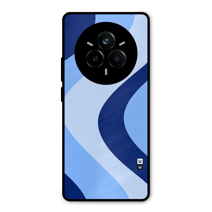 Blue Shade Curves Metal Back Case for Realme 14 Pro