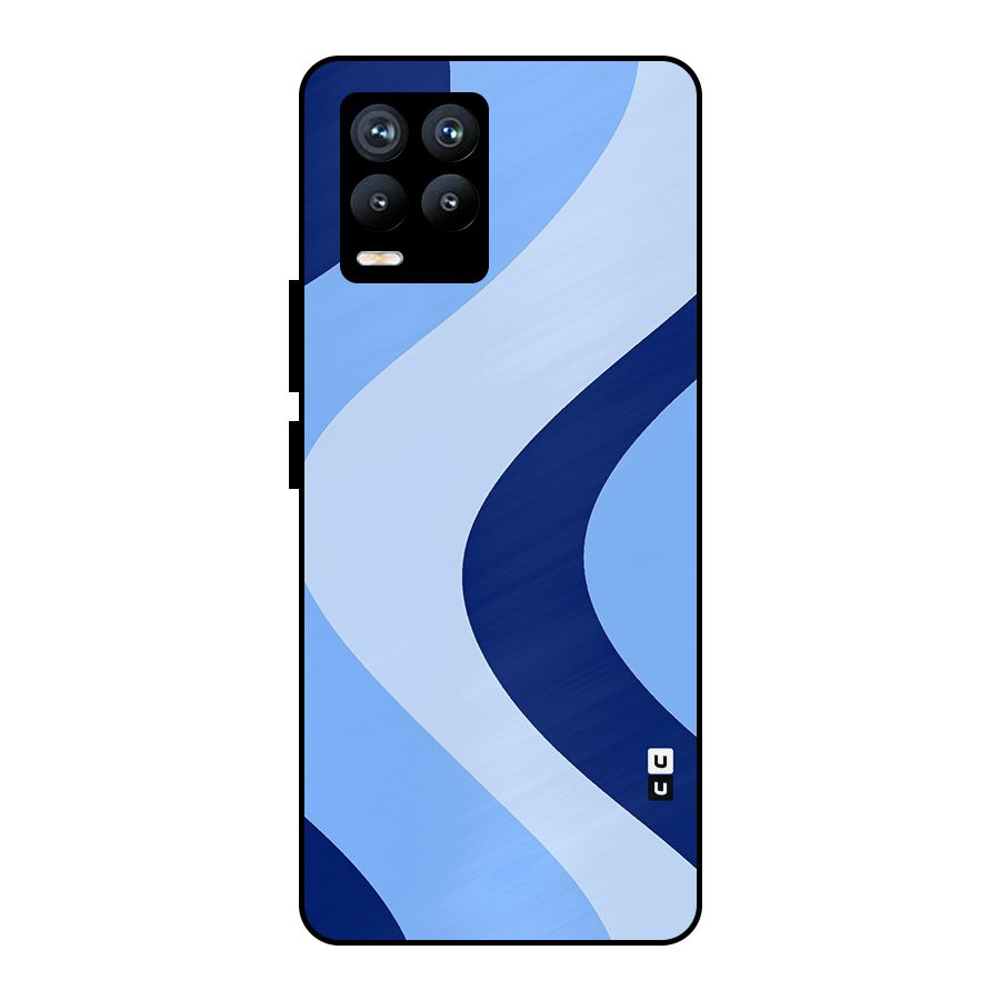 Blue Shade Curves Metal Back Case for Realme 8 Pro