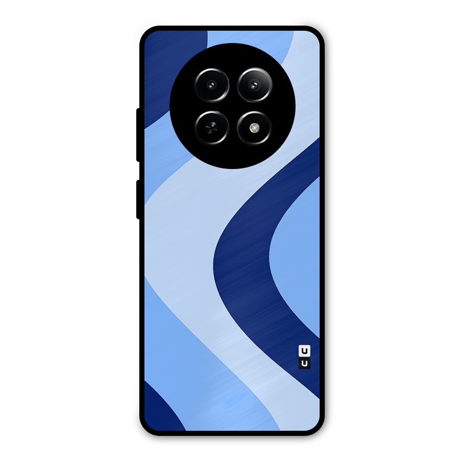 Blue Shade Curves Metal Back Case for Realme Narzo 70x 5G