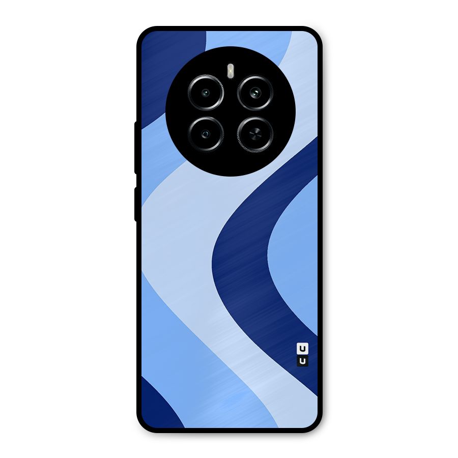 Blue Shade Curves Metal Back Case for Realme P1