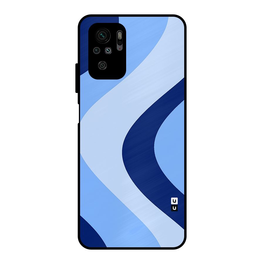 Blue Shade Curves Metal Back Case for Redmi Note 10S