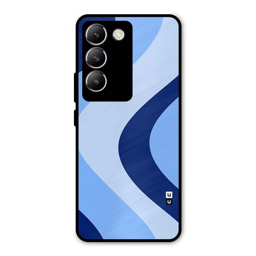 Blue Shade Curves Metal Back Case for Vivo T3 5G