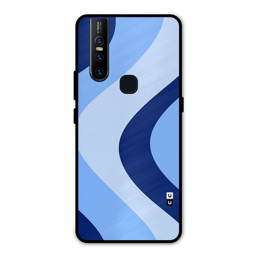 Blue Shade Curves Metal Back Case for Vivo V15