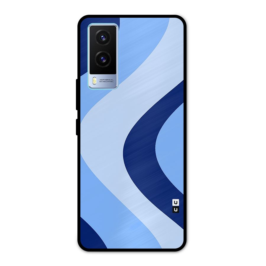 Blue Shade Curves Metal Back Case for Vivo V21e 5G