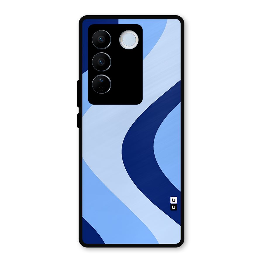 Blue Shade Curves Metal Back Case for Vivo V27