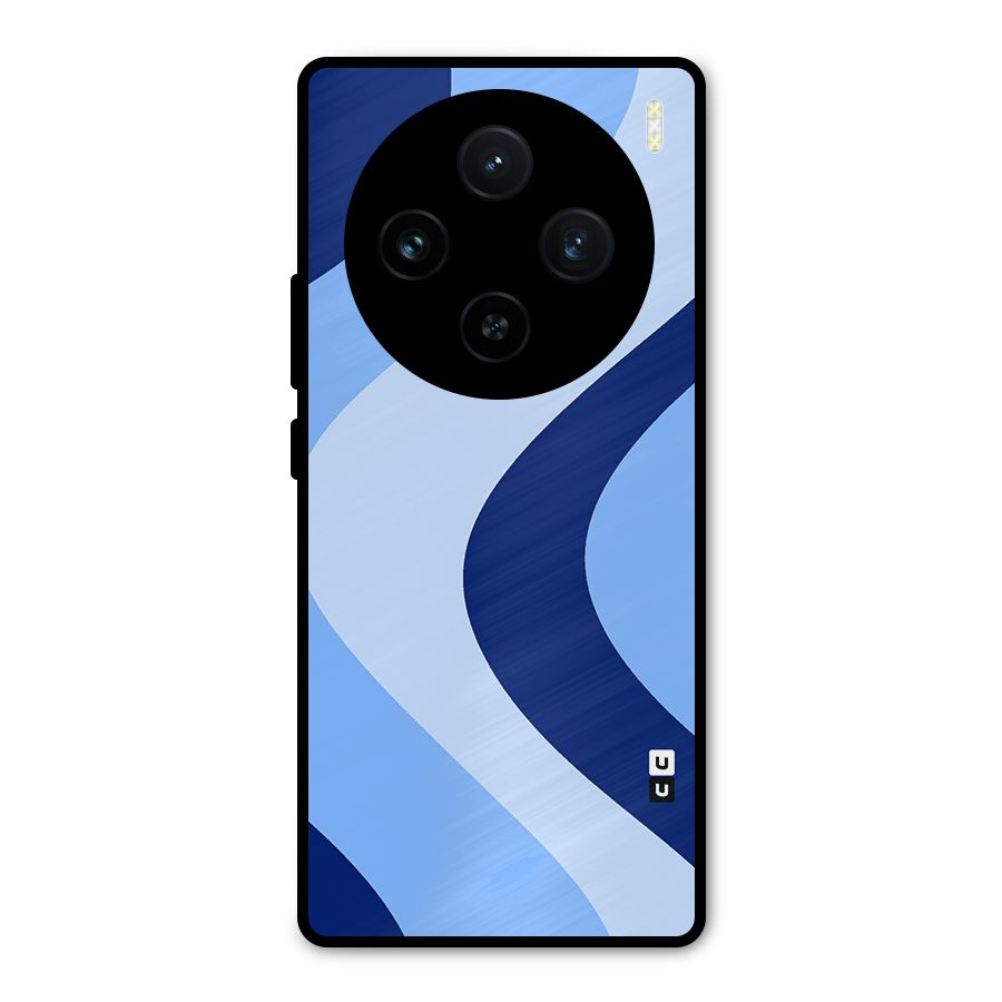 Blue Shade Curves Metal Back Case for Vivo X100