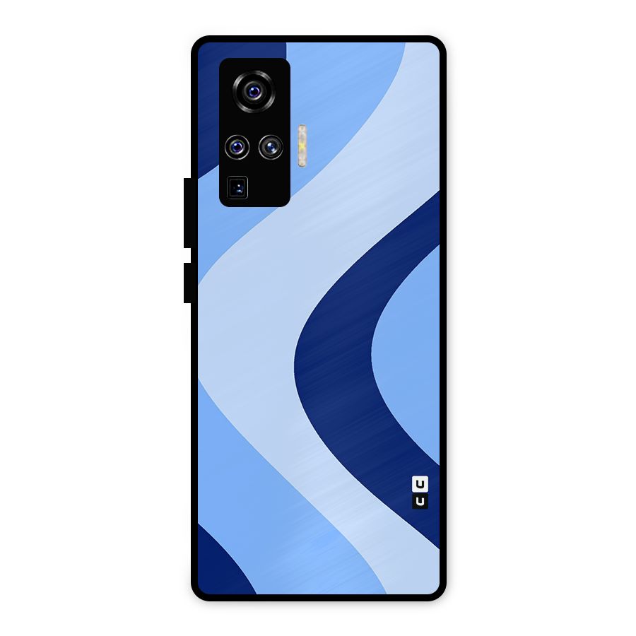 Blue Shade Curves Metal Back Case for Vivo X50 Pro
