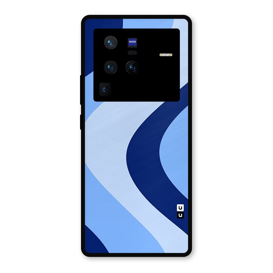 Blue Shade Curves Metal Back Case for Vivo X80 Pro