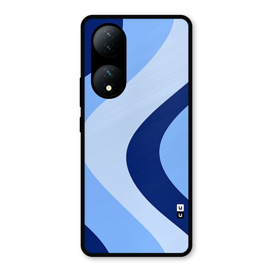 Blue Shade Curves Metal Back Case for Vivo Y100a