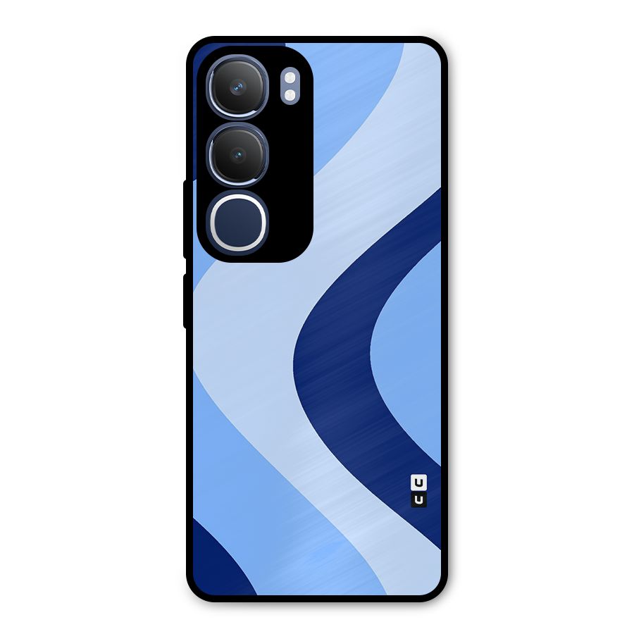 Blue Shade Curves Metal Back Case for Vivo Y29