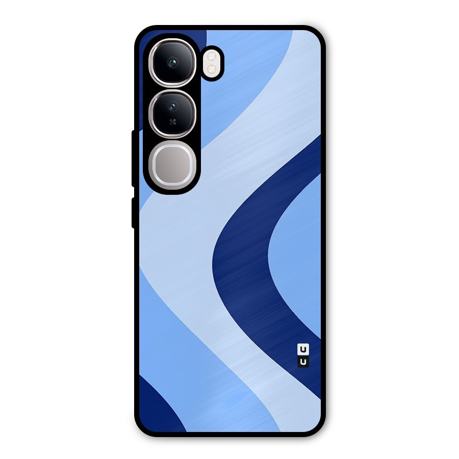 Blue Shade Curves Metal Back Case for Vivo Y300