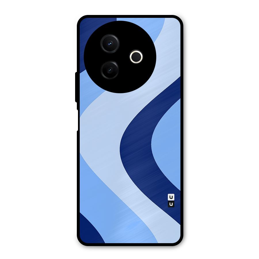 Blue Shade Curves Metal Back Case for Vivo Y39