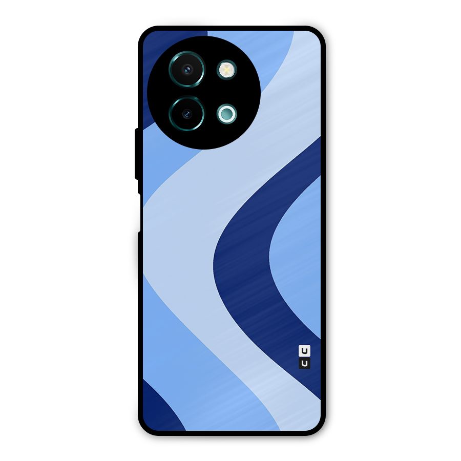 Blue Shade Curves Metal Back Case for Vivo Y58