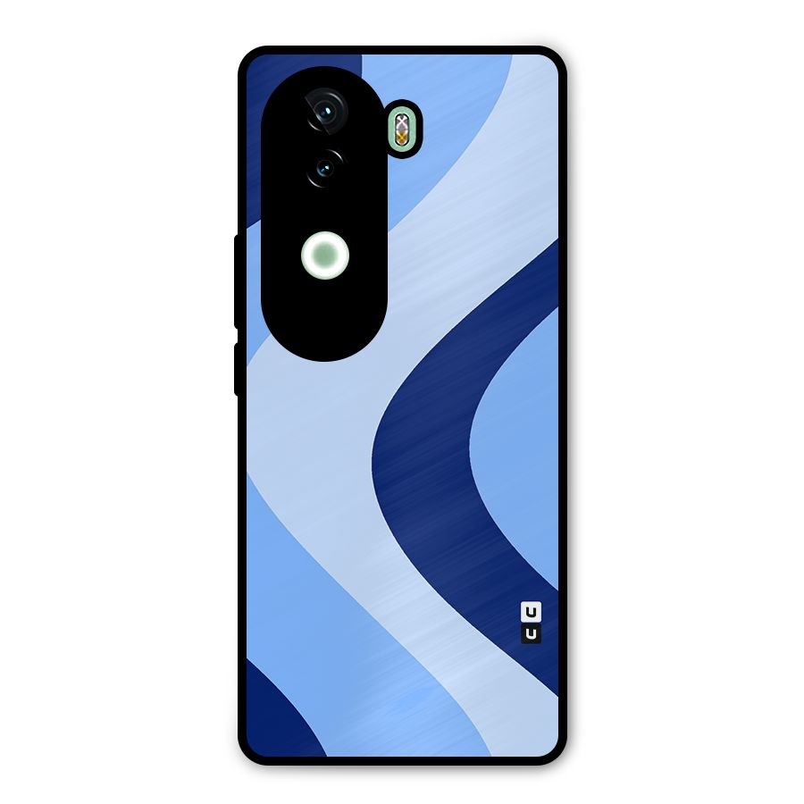 Blue Shade Curves Metal Back Case for iQOO Z9s