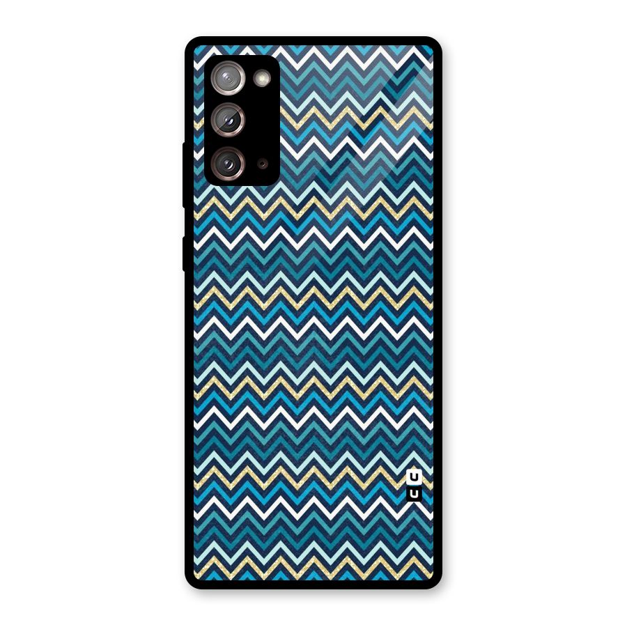 Blue Shades Chevron Pattern Glass Back Case for Galaxy Note 20