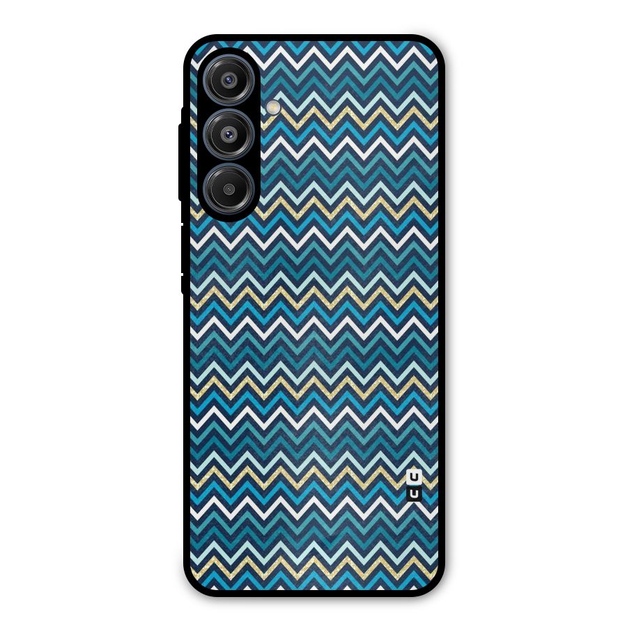 Blue Shades Chevron Pattern Metal Back Case for Galaxy A16 5G