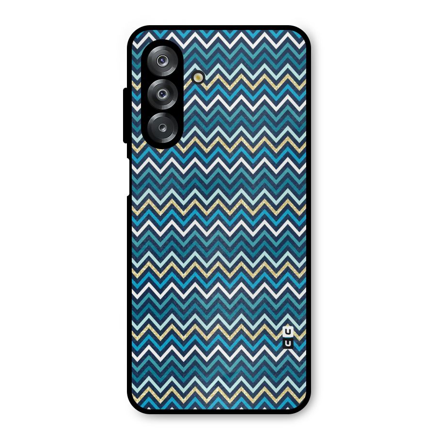 Blue Shades Chevron Pattern Metal Back Case for Galaxy A26