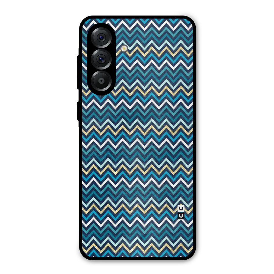 Blue Shades Chevron Pattern Metal Back Case for Galaxy A36