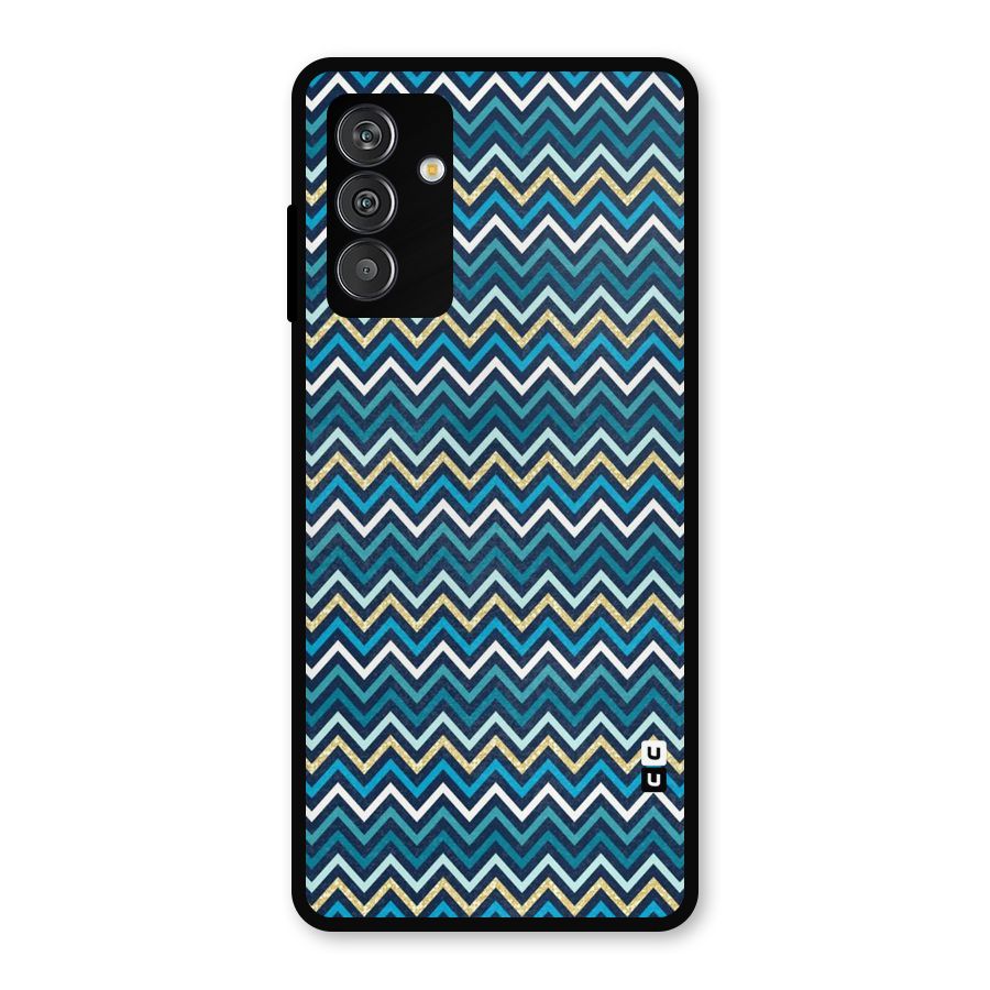 Blue Shades Chevron Pattern Metal Back Case for Galaxy F13