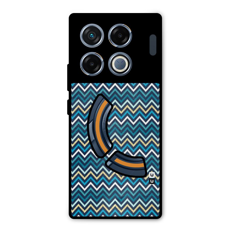 Blue Shades Chevron Pattern Metal Back Case for Infinix GT 20 Pro