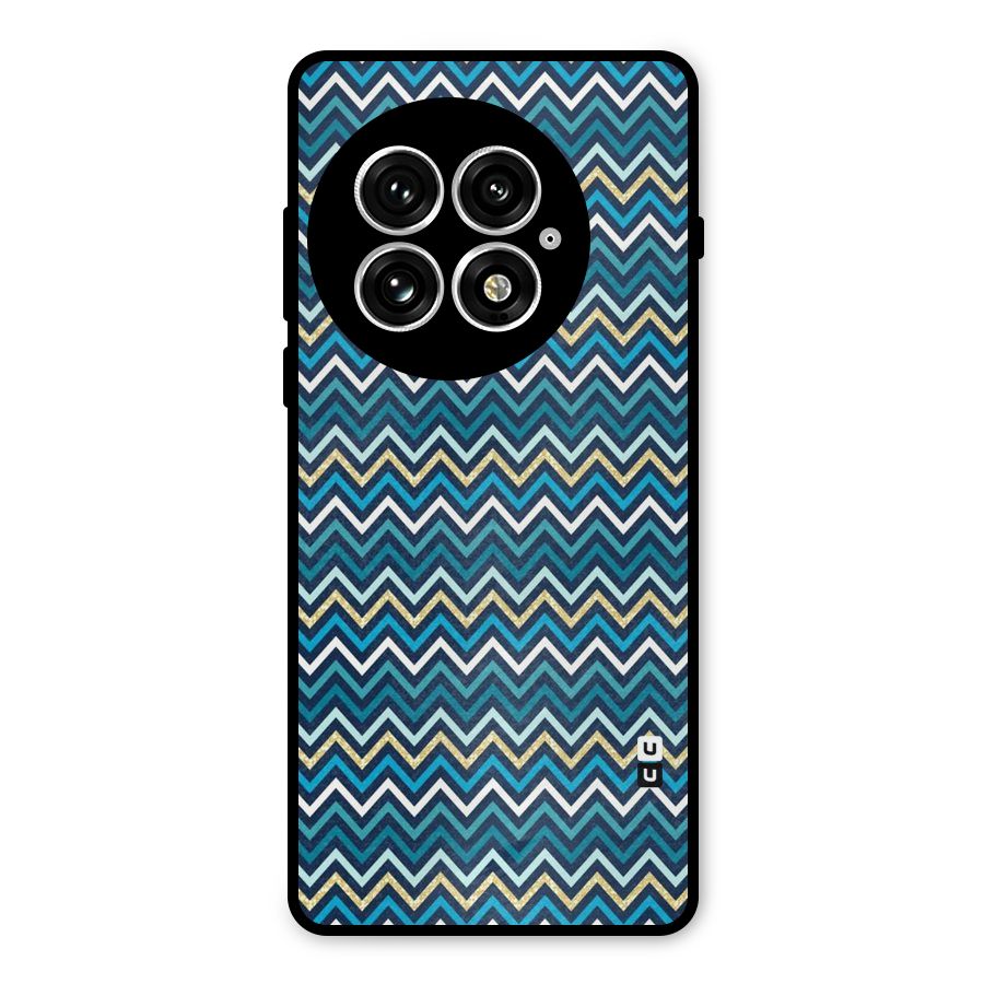Blue Shades Chevron Pattern Metal Back Case for OnePlus 13