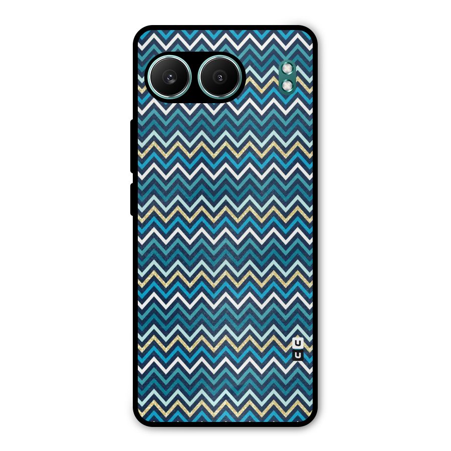 Blue Shades Chevron Pattern Metal Back Case for OnePlus Nord 4