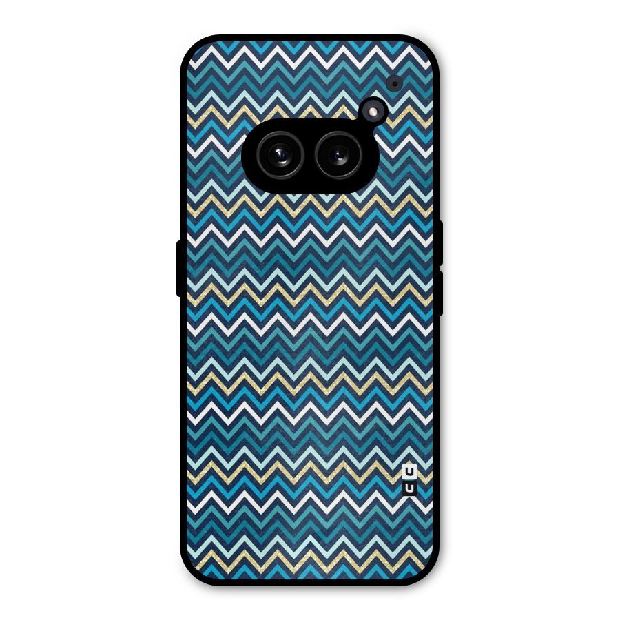 Blue Shades Chevron Pattern Metal Back Case for Nothing Phone 2a